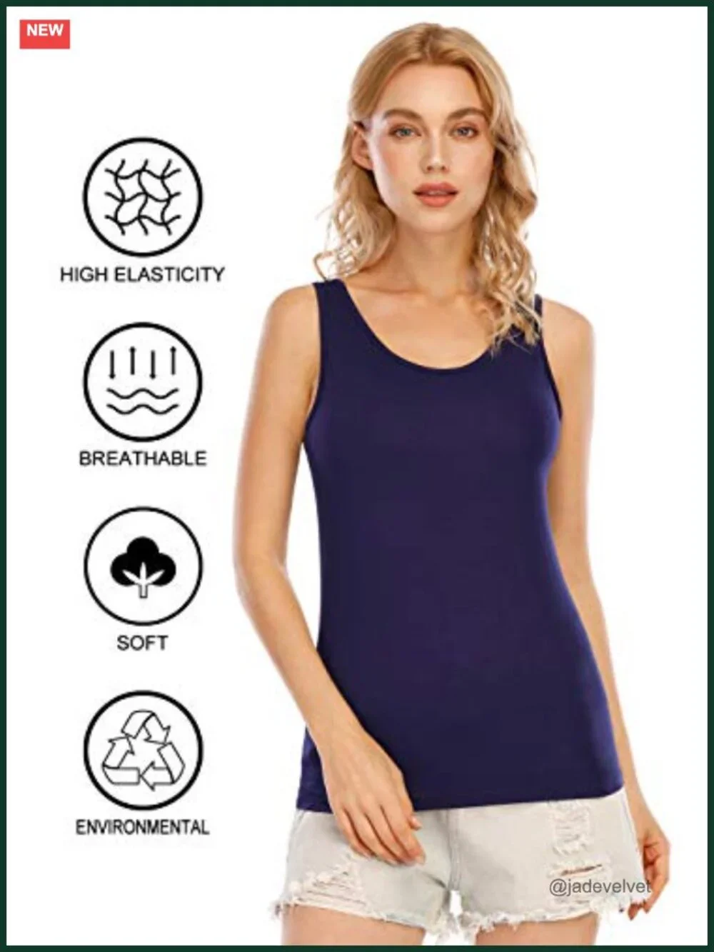 Women's Tank Tops 4-Pack Lightweight Modal Spandex Camis Sleeveless Yoga